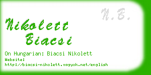 nikolett biacsi business card